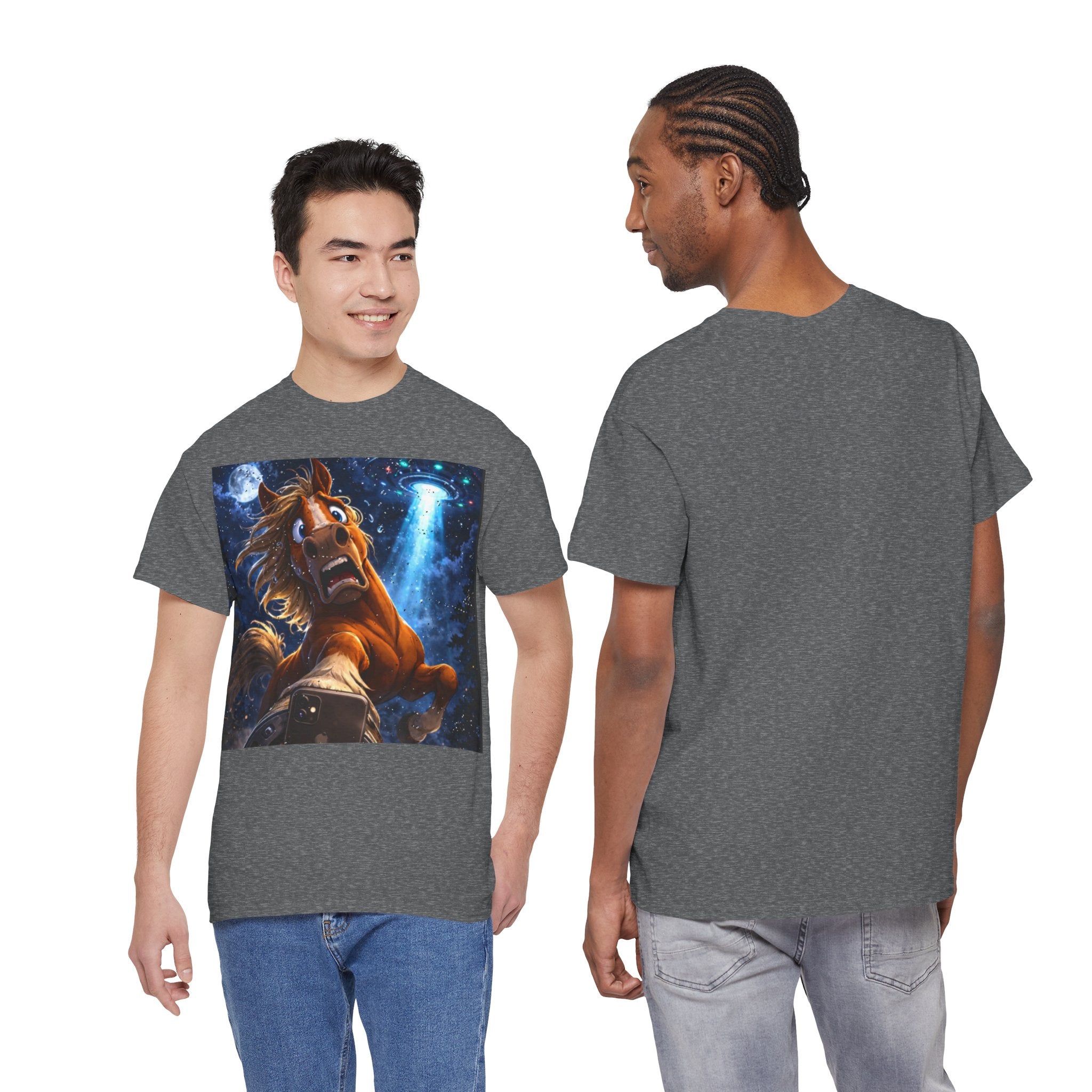 Horse Selfie Surreal Graphic T-Shirt | Funny "Hay There" Horse Art Tee