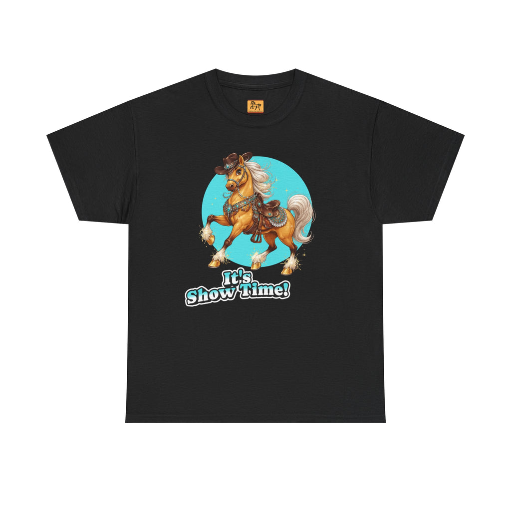 "It's Show Time!" Equestrian T-Shirt Large Logo Horse Fun Graphic Tee