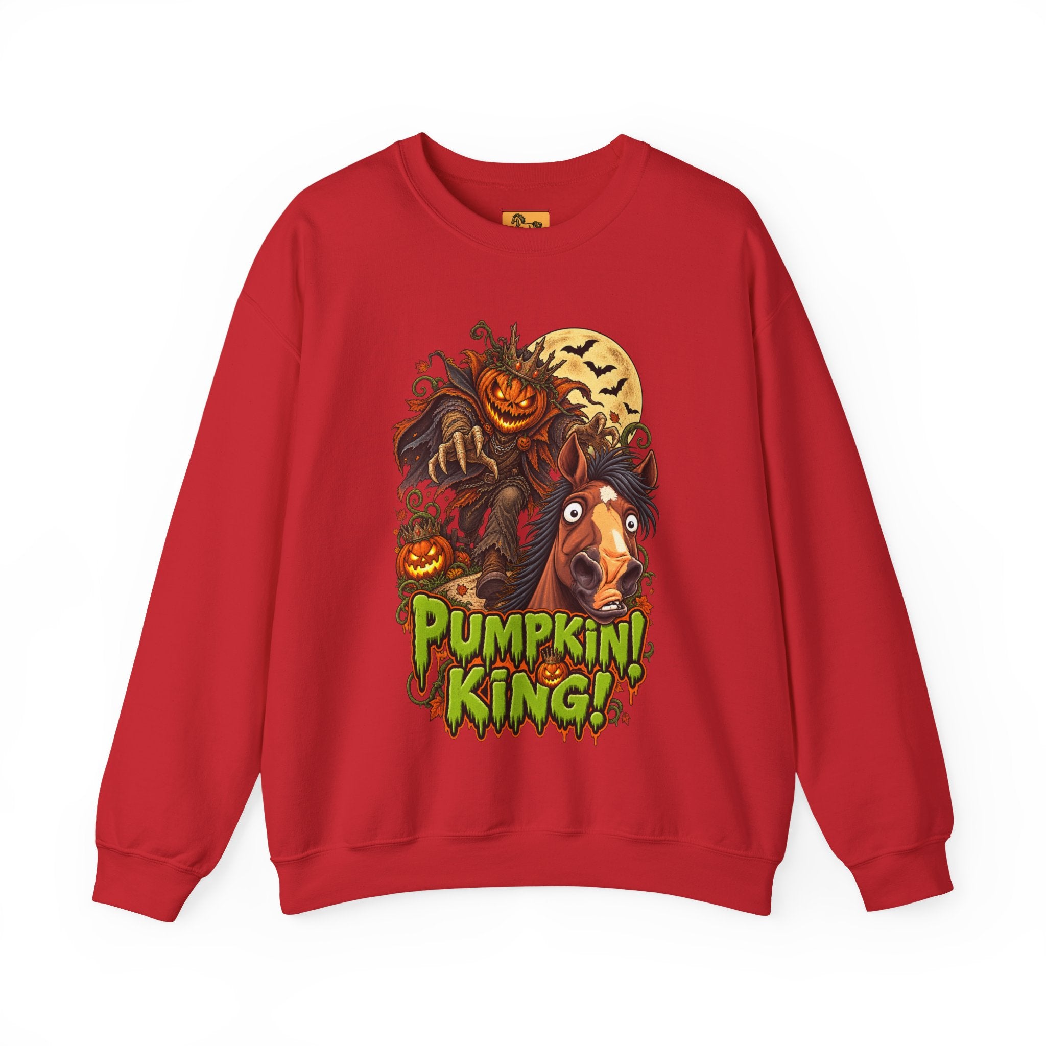 Pumpkin King! Spooky Horse Halloween Sweatshirt Funny Haunted Pony Crewneck