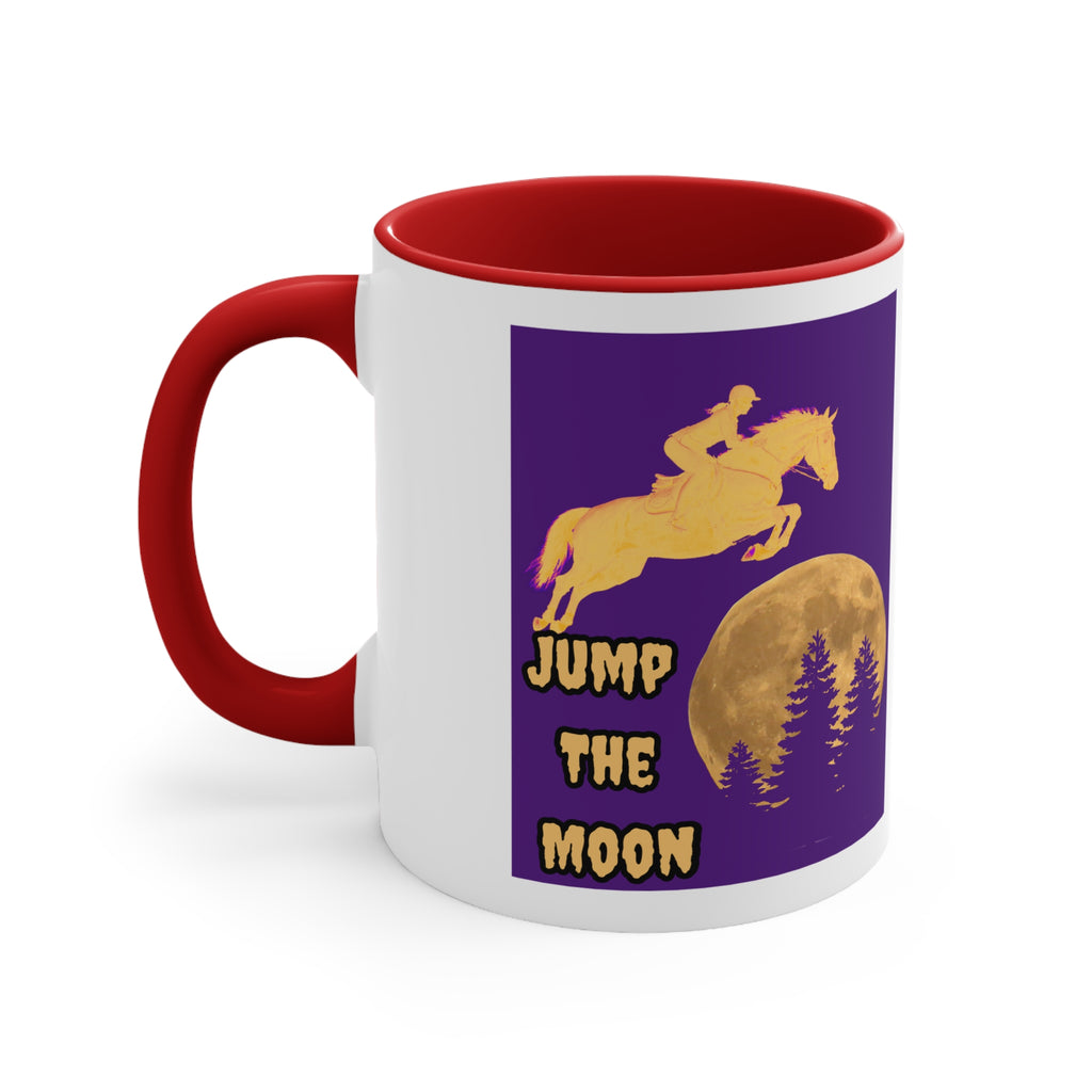"Jump the Moon" Accent Mug — Equestrian Themed Mug