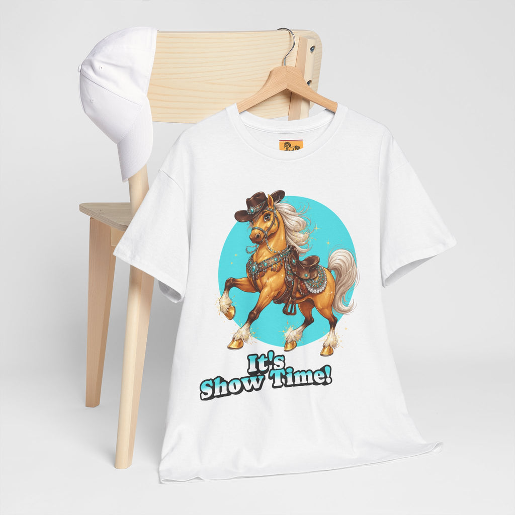 "It's Show Time!" Equestrian T-Shirt | Large Logo Horse Fun Graphic Tee