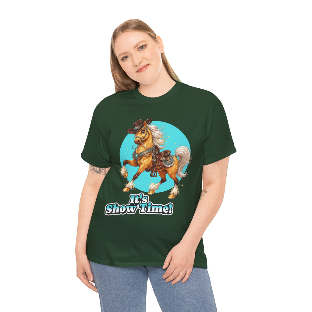"It's Show Time!" Equestrian T-Shirt | Large Logo Horse Fun Graphic Tee