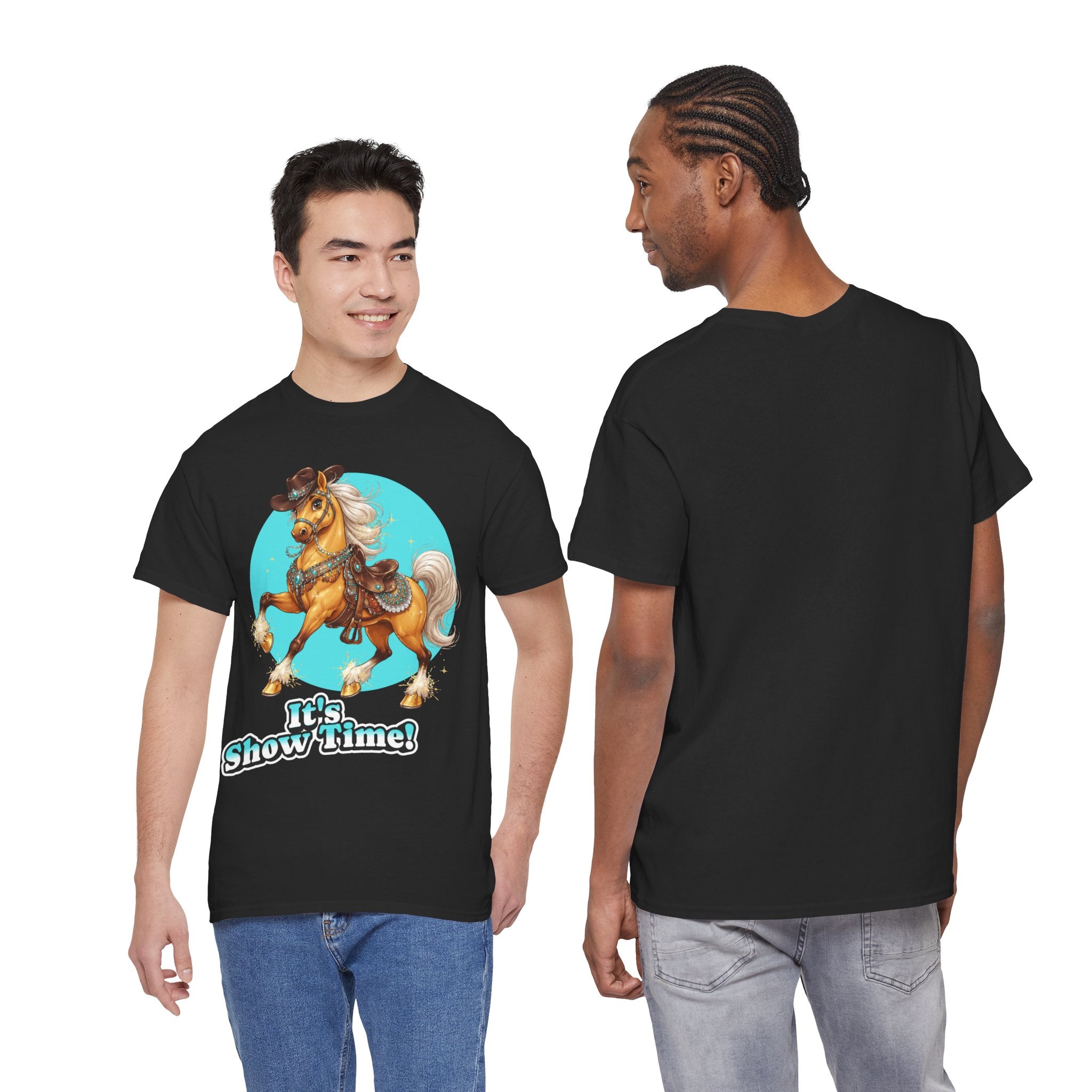 "It's Show Time!" Equestrian T-Shirt | Large Logo Horse Fun Graphic Tee