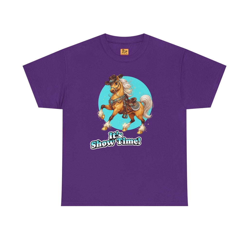 "It's Show Time!" Equestrian T-Shirt Large Logo Horse Fun Graphic Tee