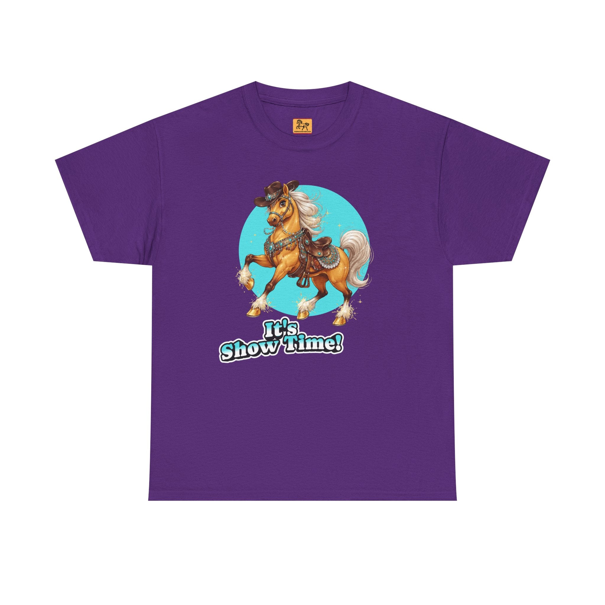 "It's Show Time!" Equestrian T-Shirt Large Logo Horse Fun Graphic Tee