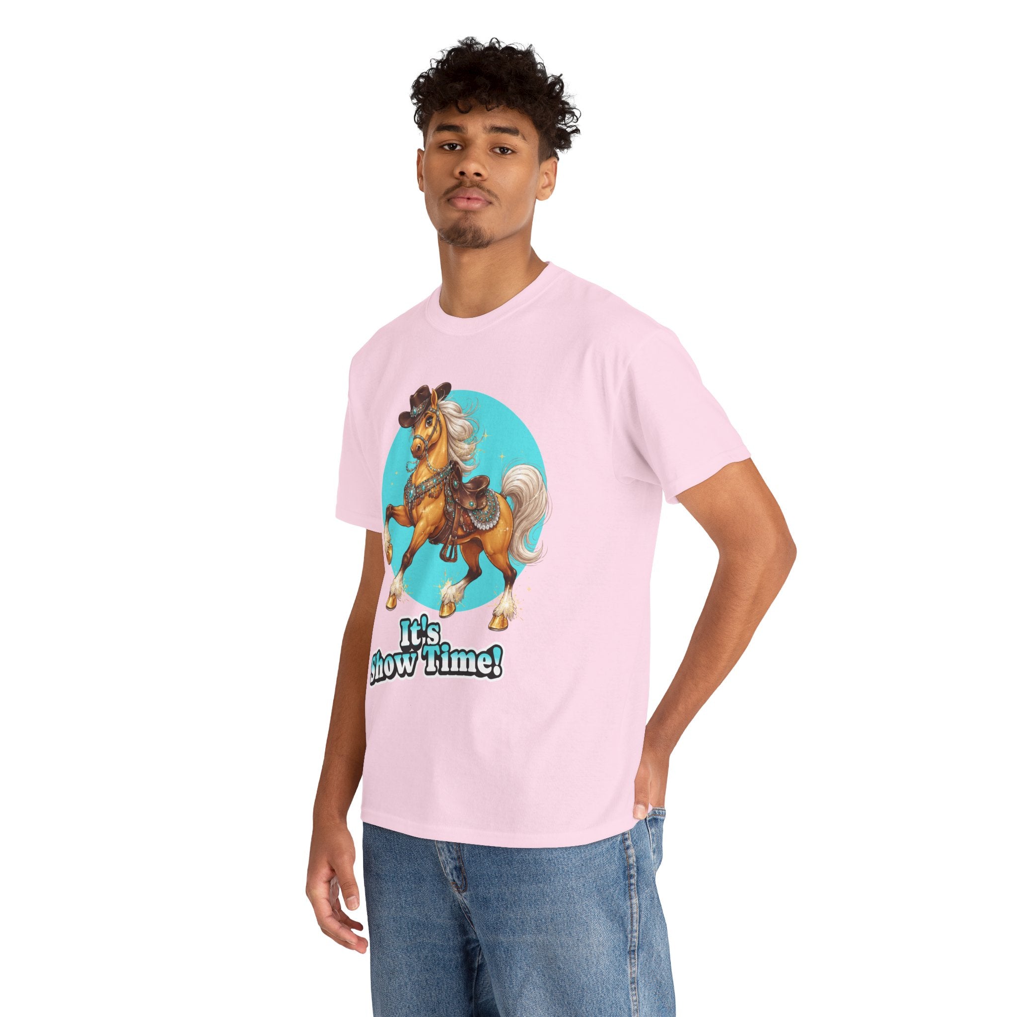 "It's Show Time!" Equestrian T-Shirt | Large Logo Horse Fun Graphic Tee