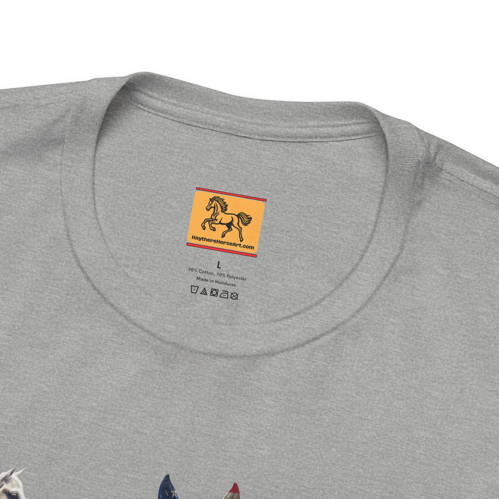 USA Born on the 4th of July 1776 Independence Day Patriotic T-Shirt | American Horse Tee
