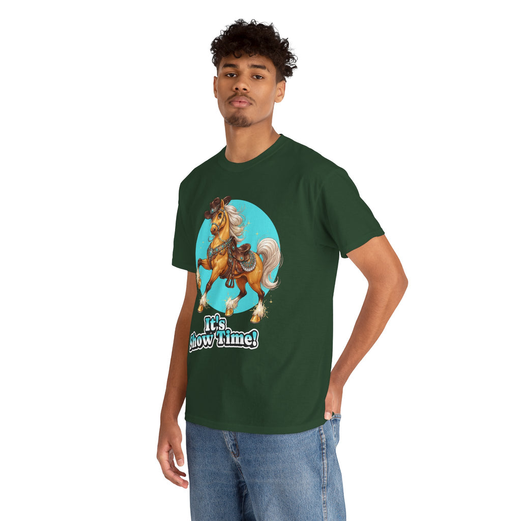 "It's Show Time!" Equestrian T-Shirt | Large Logo Horse Fun Graphic Tee