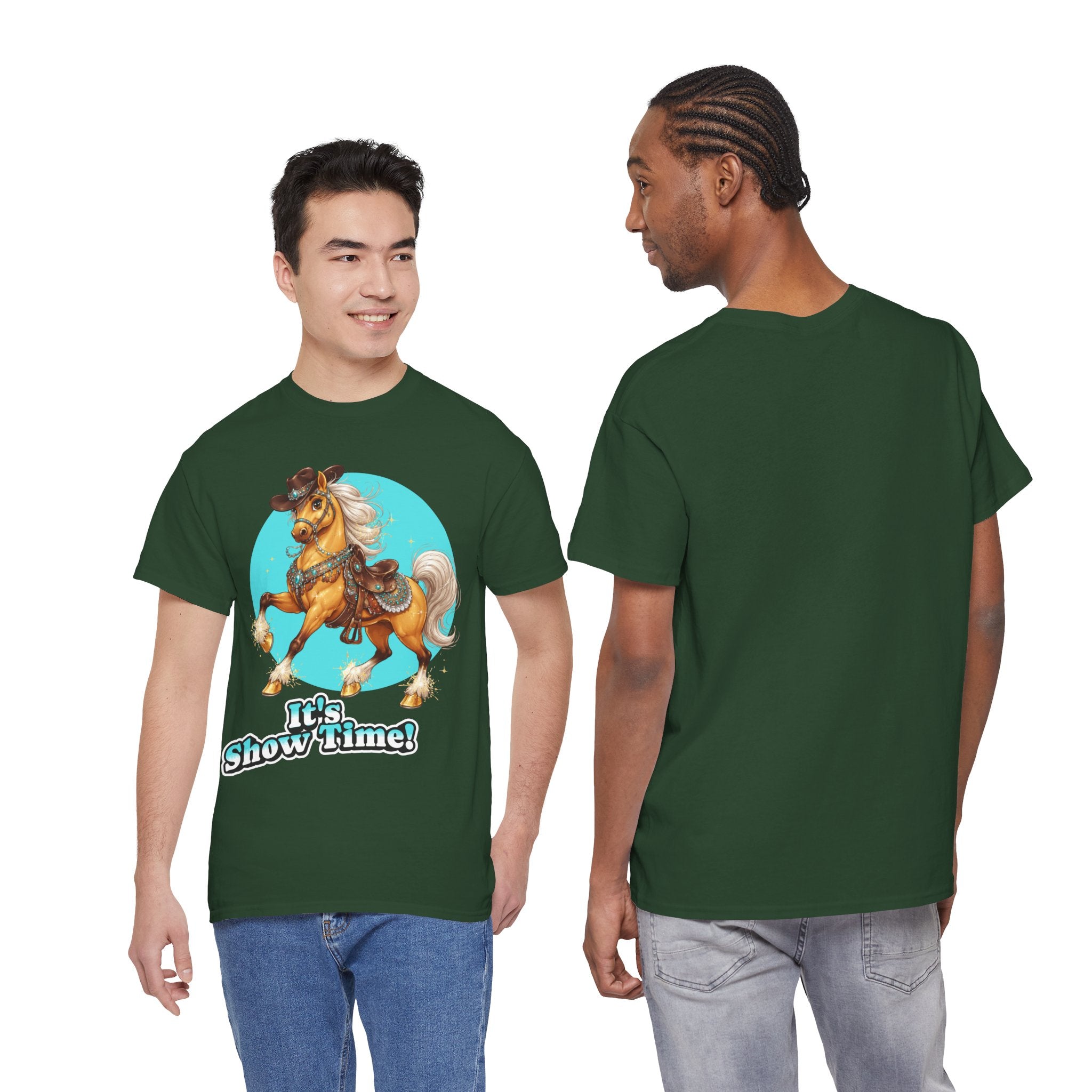 "It's Show Time!" Equestrian T-Shirt | Large Logo Horse Fun Graphic Tee