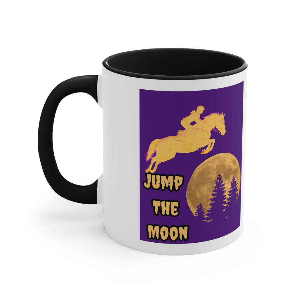 "Jump the Moon" Accent Mug — Equestrian Themed Mug