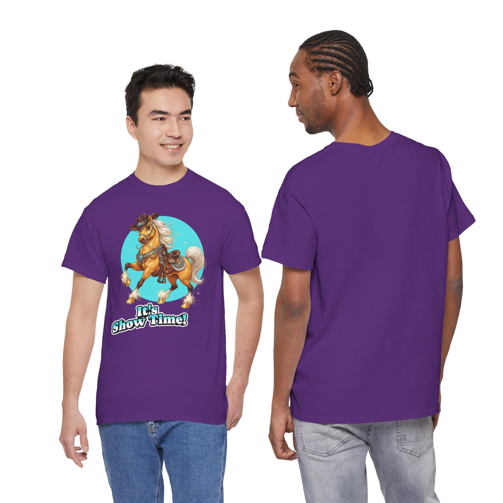 "It's Show Time!" Equestrian T-Shirt Large Logo Horse Fun Graphic Tee