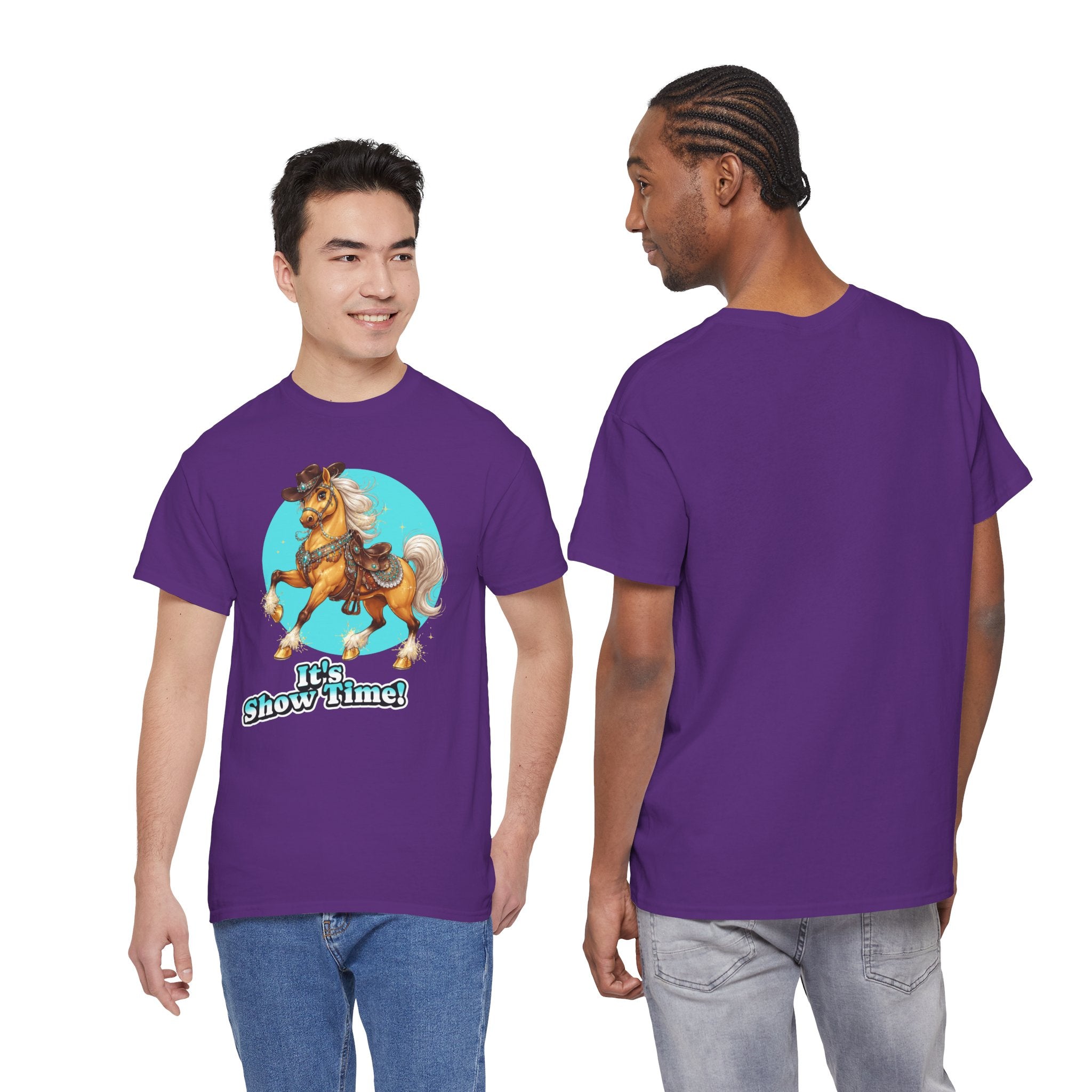 "It's Show Time!" Equestrian T-Shirt Large Logo Horse Fun Graphic Tee
