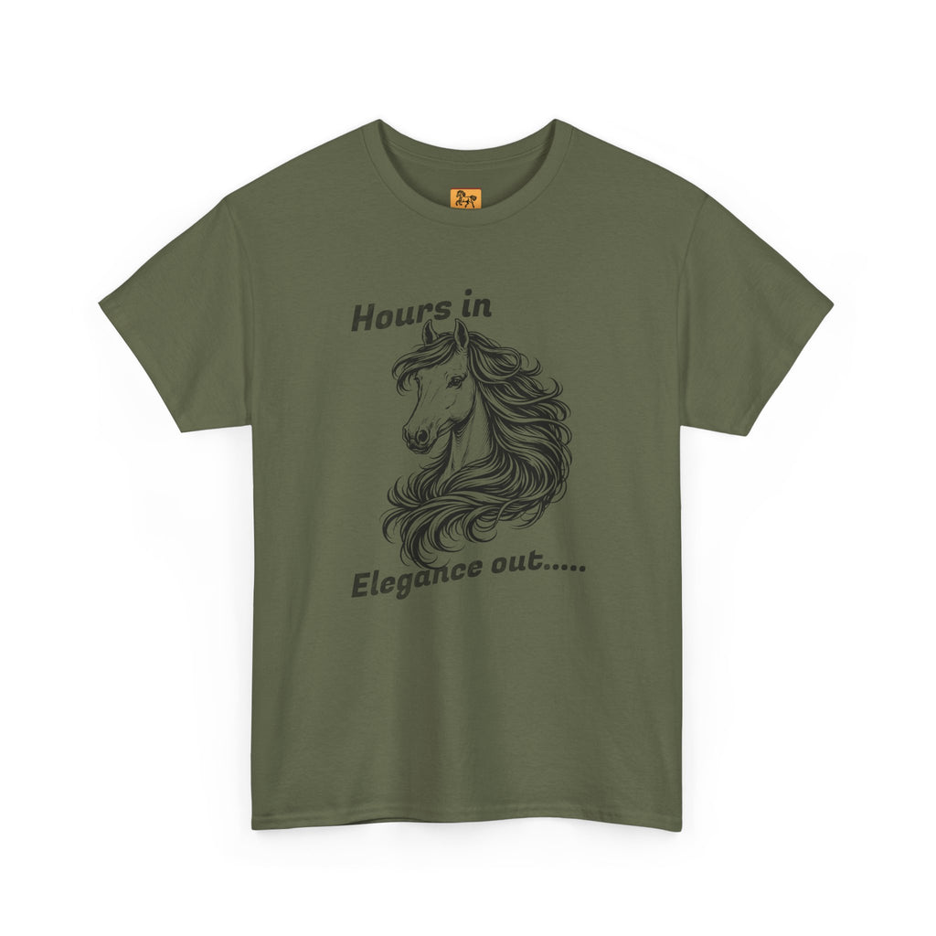 Hours in Elegance Out Equestrian T-Shirt Elegant Horse Training & Dressage Graphic Tee