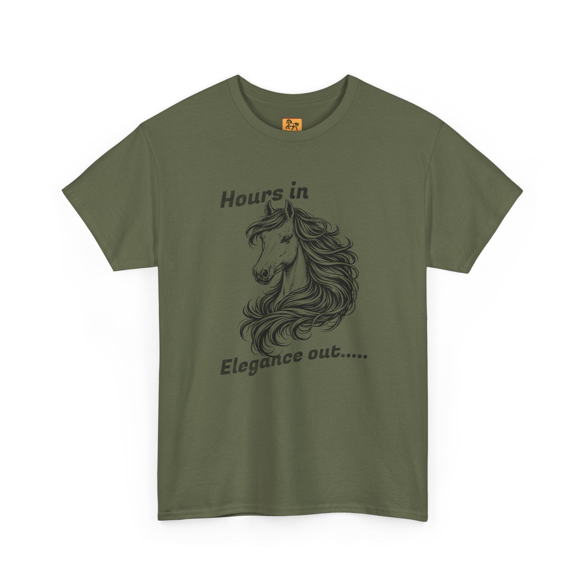 Hours in Elegance Out Equestrian T-Shirt Elegant Horse Training & Dressage Graphic Tee