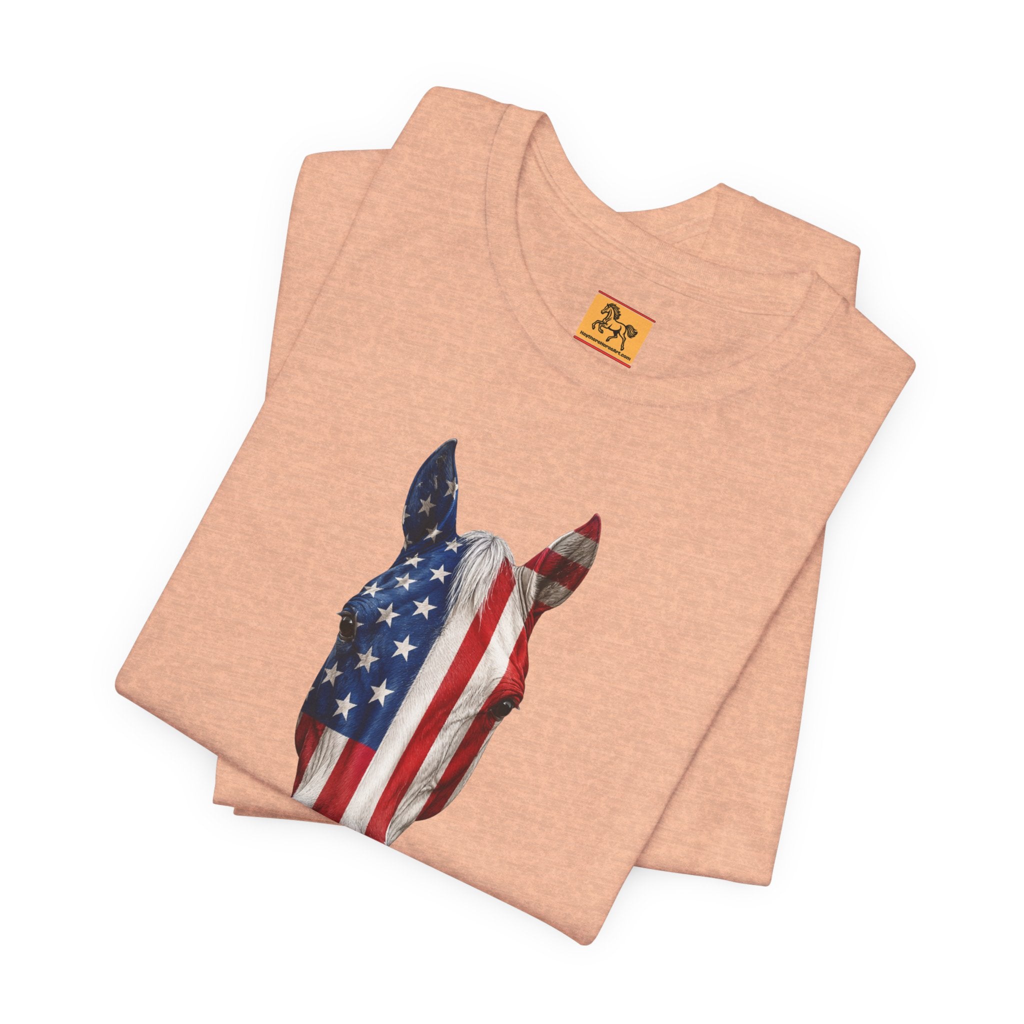 American Flag Horse Head Tee | Patriotic Equestrian T-Shirt for 4th of July