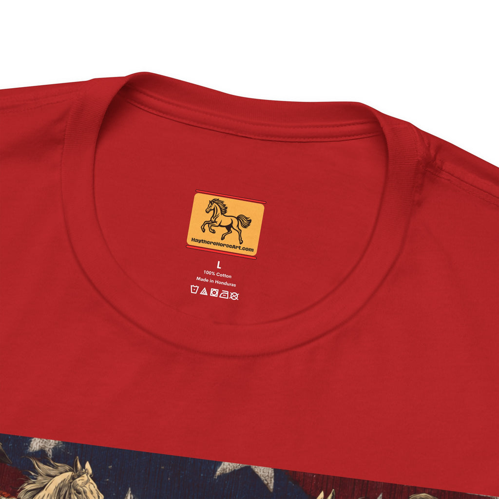 USA 250th Anniversary "Built on Horseback" Patriotic T-Shirt | American Equestrian Tee