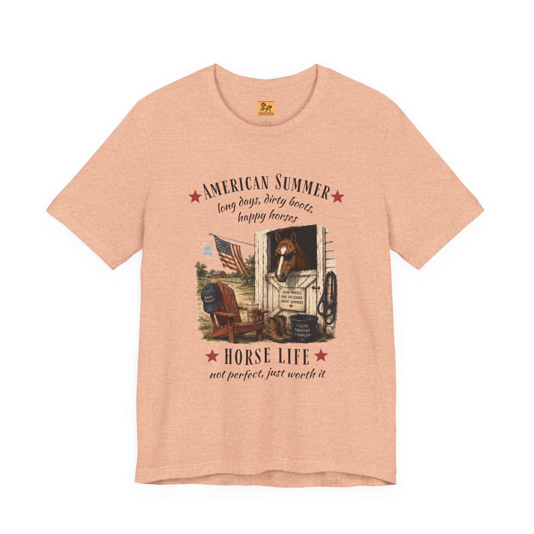 Horse Life American Summer T-Shirt | Rustic Equestrian Vintage Tee