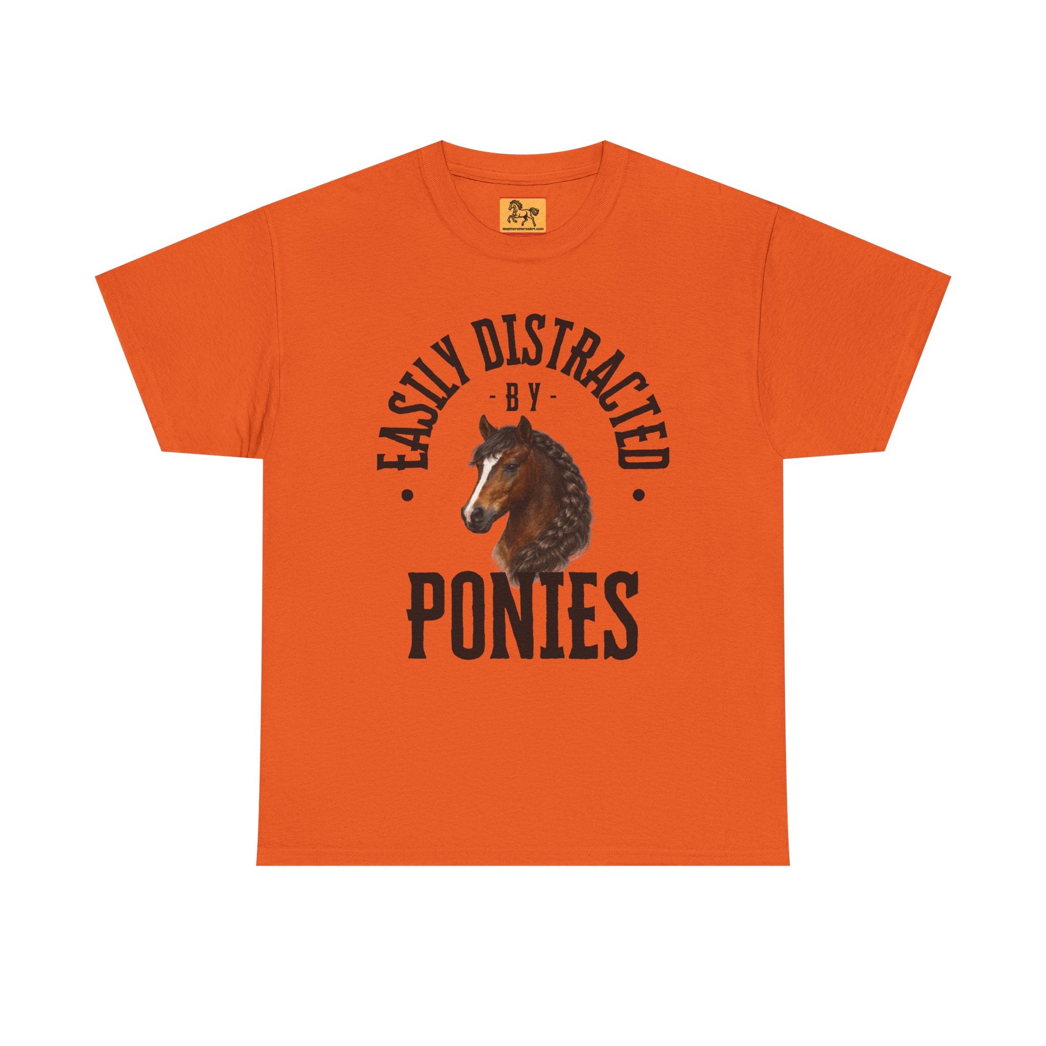 "Easily Distracted by Ponies" Equestrian T-Shirt | Funny Horse Lover Tee