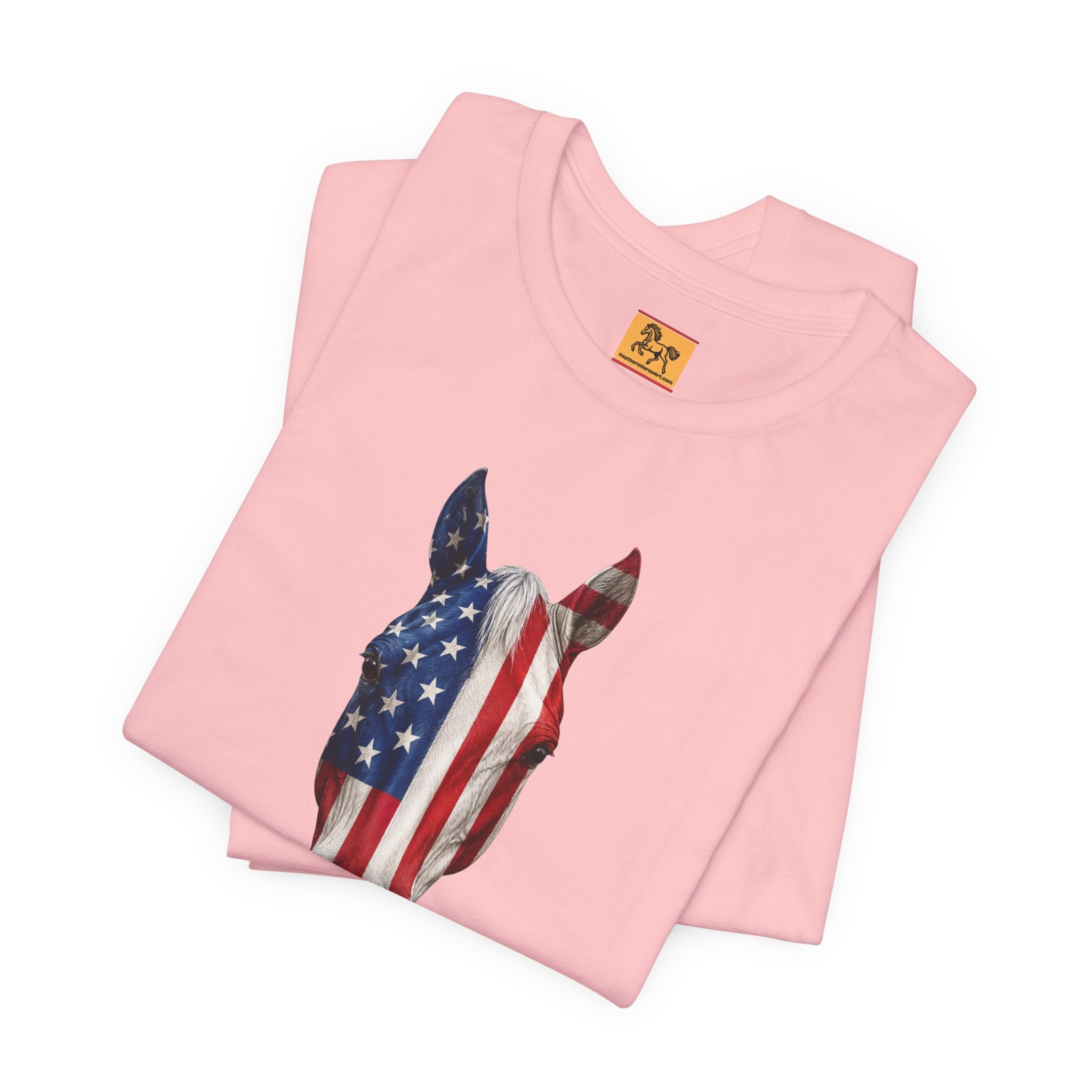 American Flag Horse Head Tee | Patriotic Equestrian T-Shirt for 4th of July