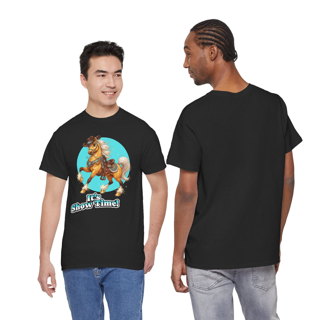 "It's Show Time!" Equestrian T-Shirt Large Logo Horse Fun Graphic Tee