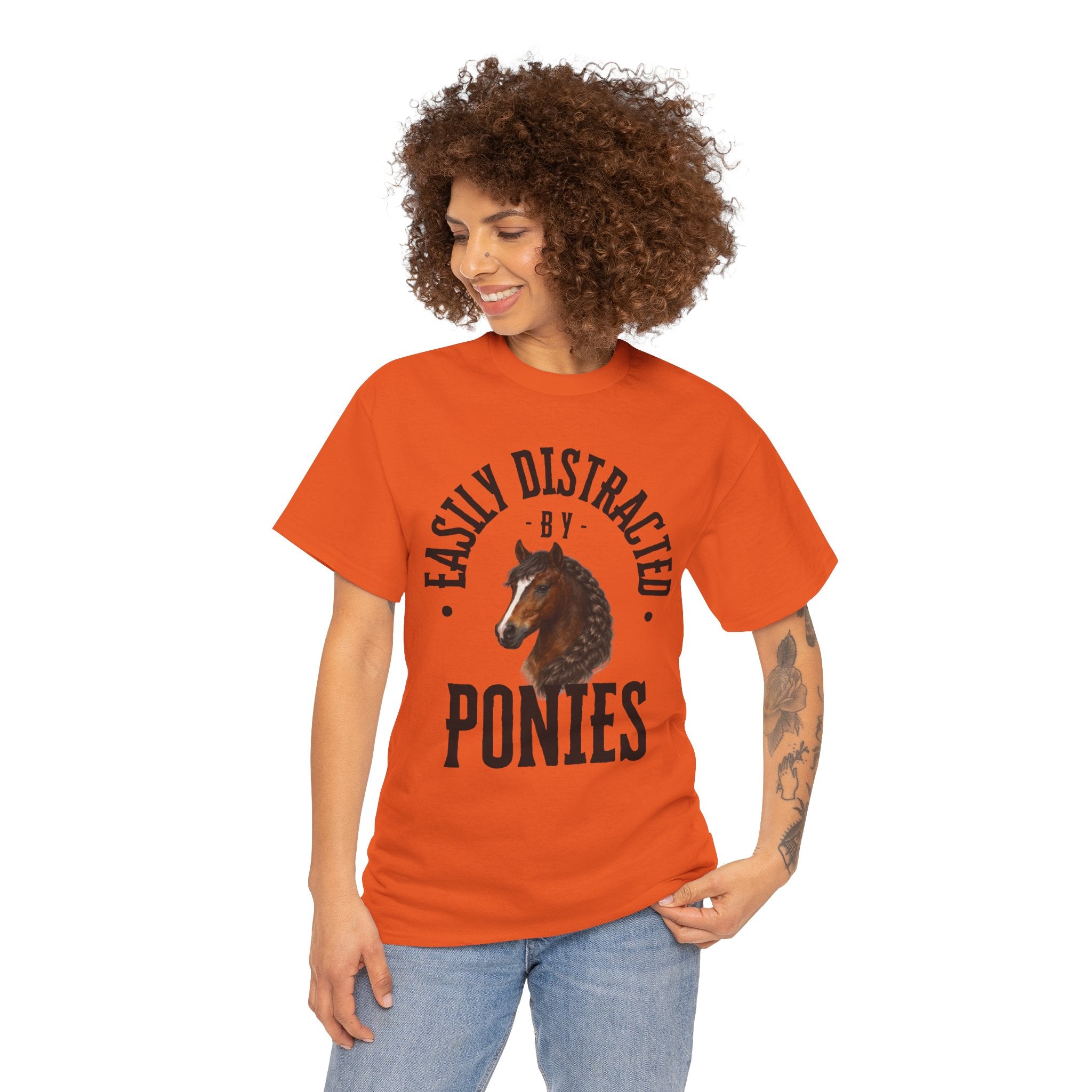"Easily Distracted by Ponies" Equestrian T-Shirt | Funny Horse Lover Tee
