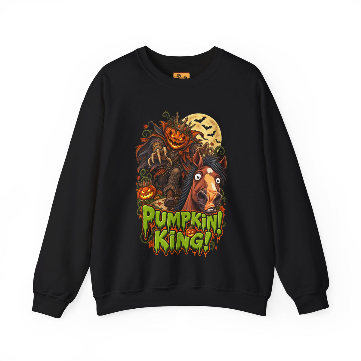 Pumpkin King! Spooky Horse Halloween Sweatshirt Funny Haunted Pony Crewneck