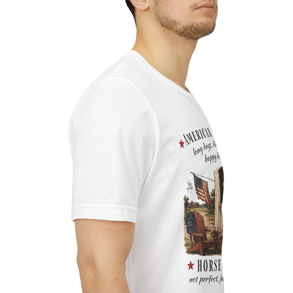 Horse Life American Summer T-Shirt | Rustic Equestrian Vintage Tee