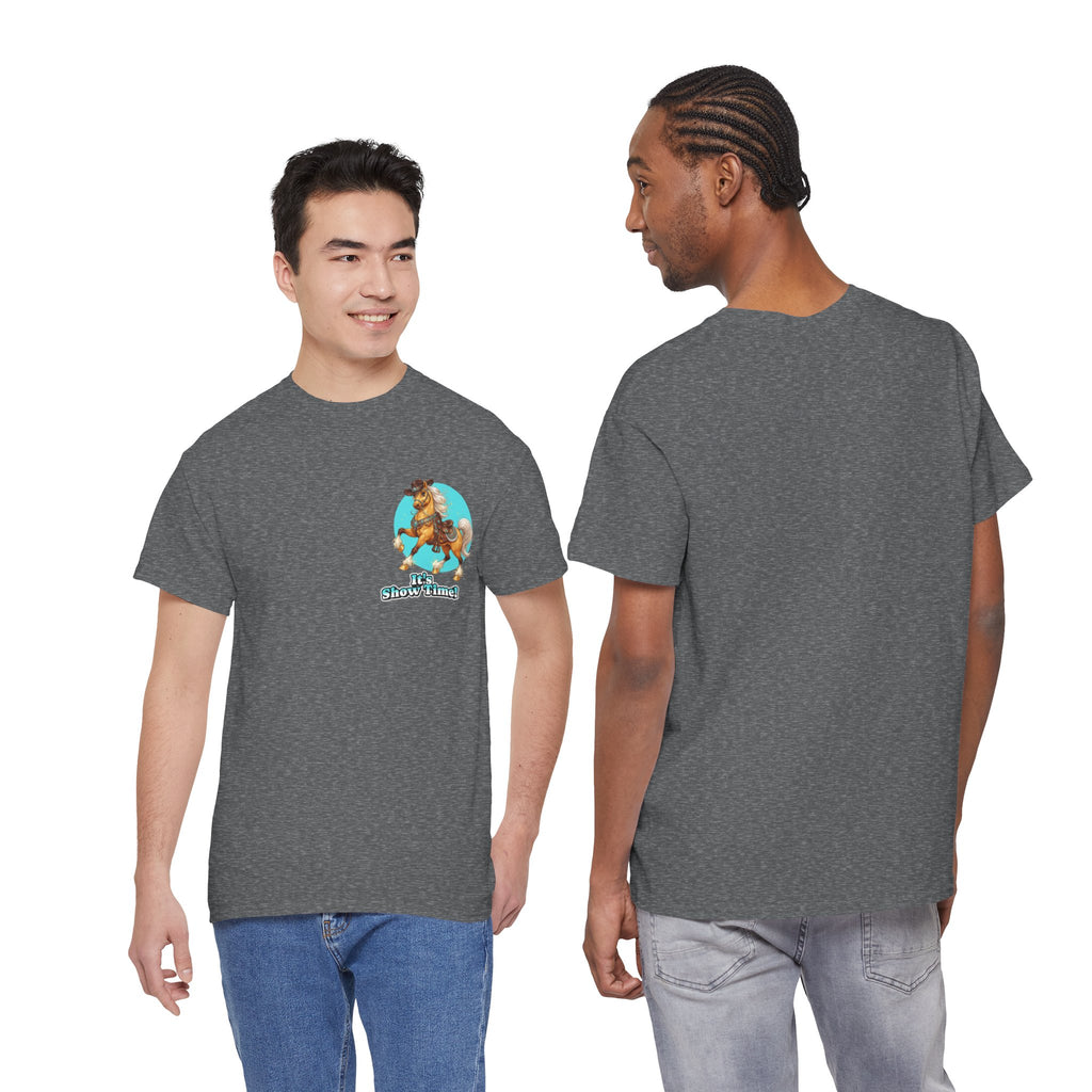 "It's Show Time!" Equestrian T-Shirt | Small Logo Horse Show Graphic Tee