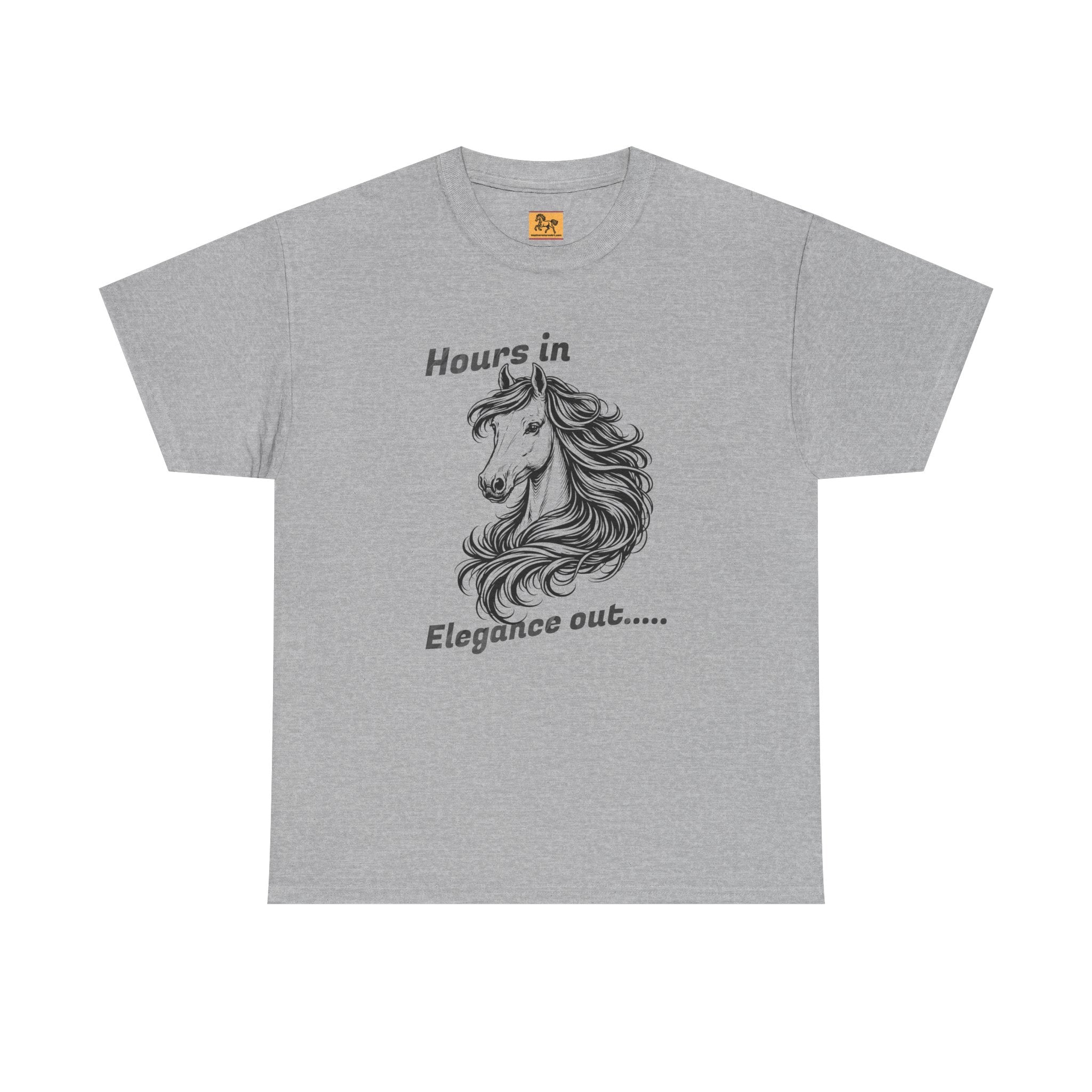 Hours in Elegance Out Equestrian T-Shirt Elegant Horse Training & Dressage Graphic Tee