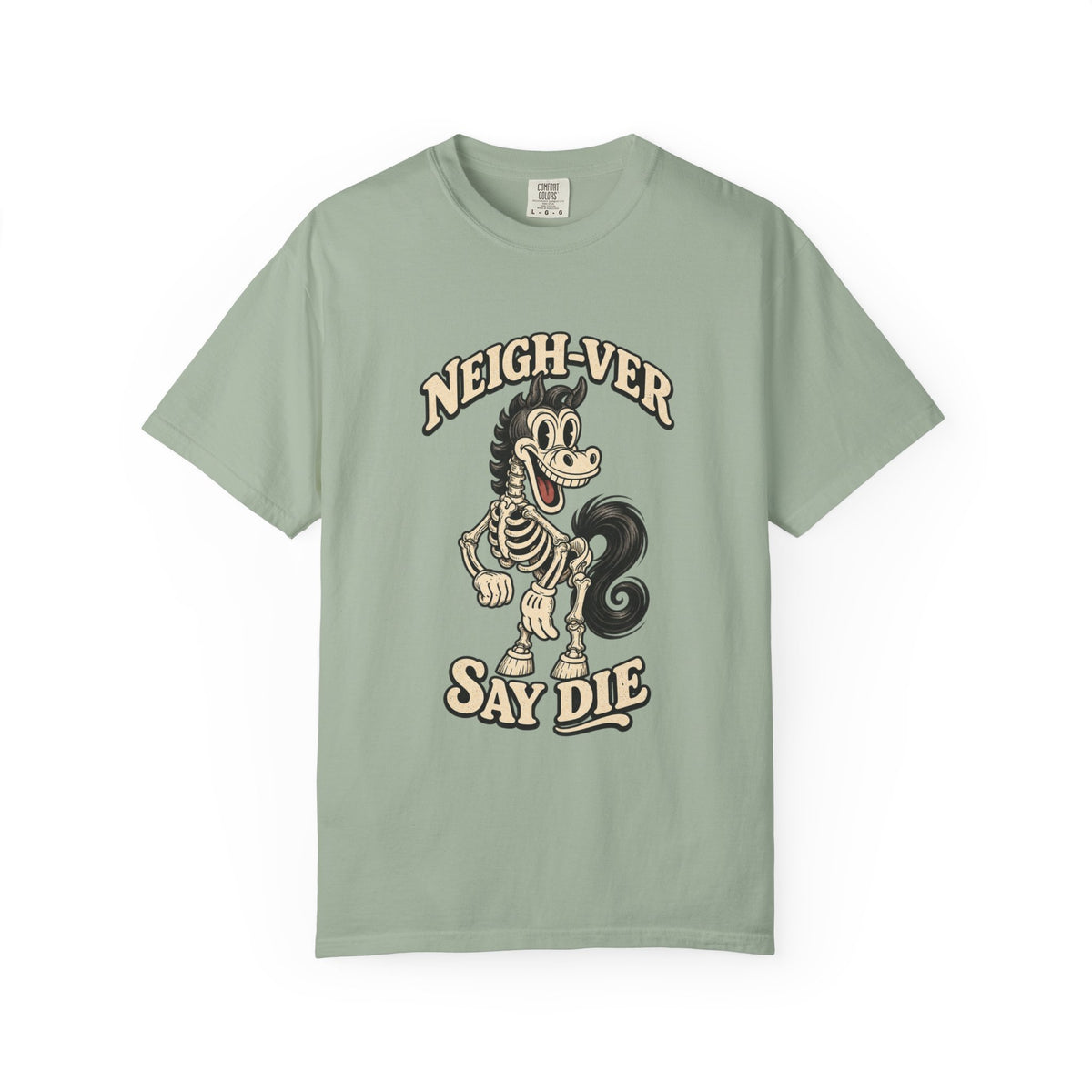 Funny Skeleton Horse Halloween T-Shirt Cute Vintage Cartoon Tee Comfort Colors 1717 Retro Film Reel Design