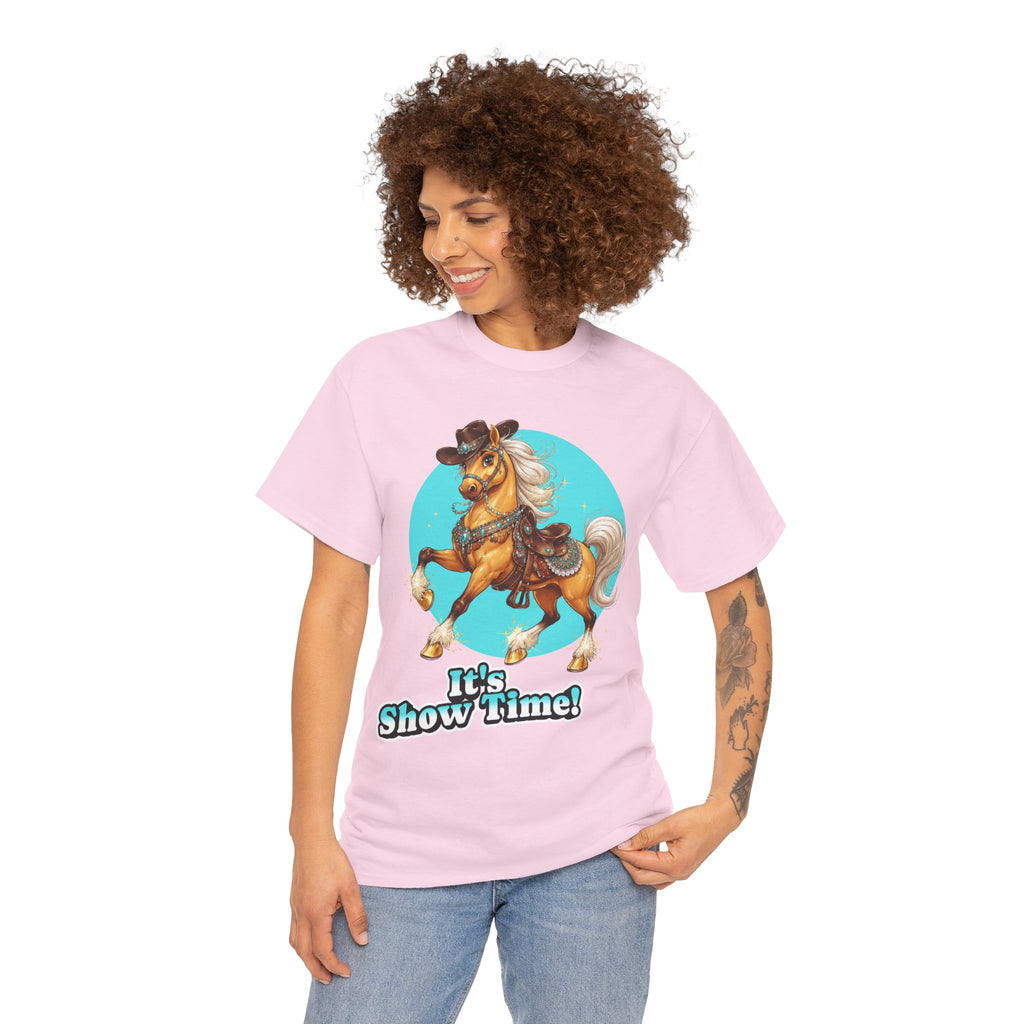 "It's Show Time!" Equestrian T-Shirt | Large Logo Horse Fun Graphic Tee