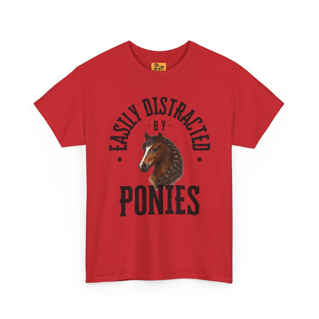 "Easily Distracted by Ponies" Equestrian T-Shirt | Funny Horse Lover Tee