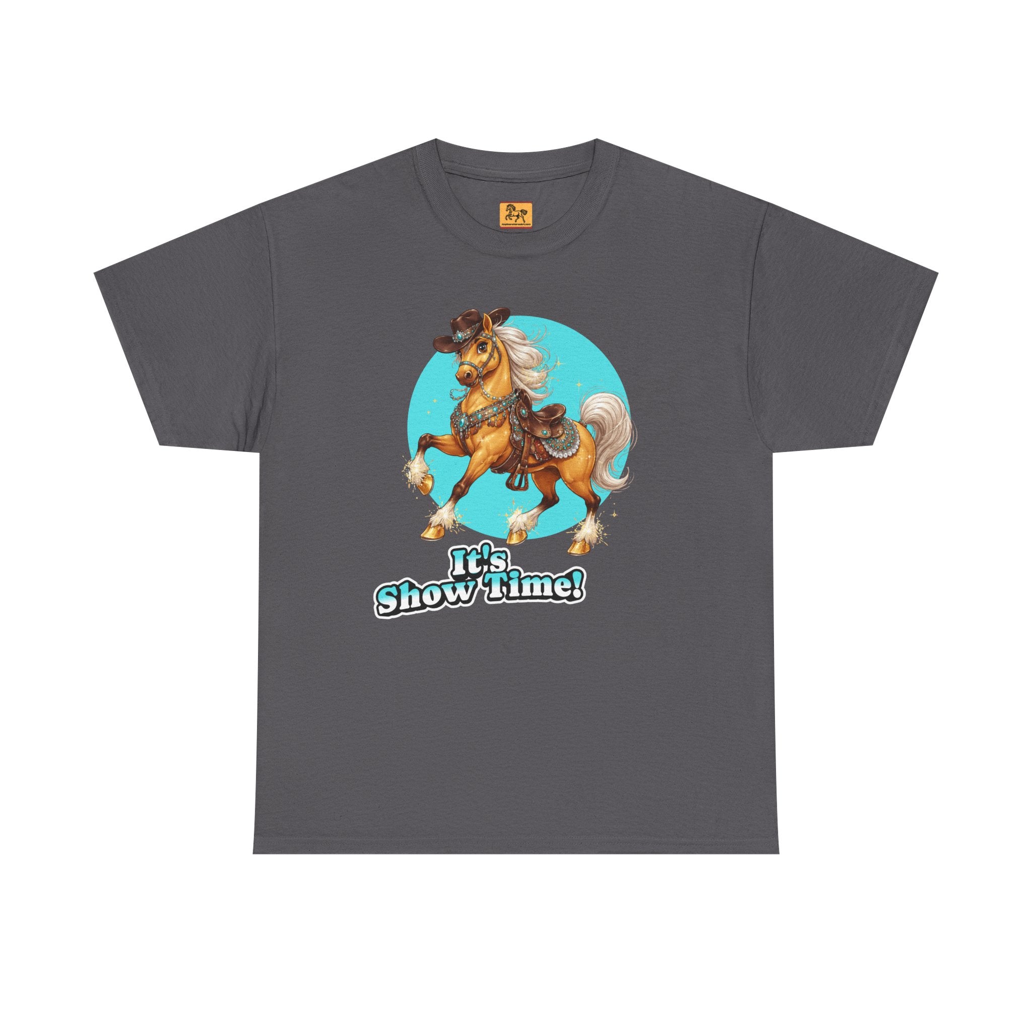 "It's Show Time!" Equestrian T-Shirt Large Logo Horse Fun Graphic Tee