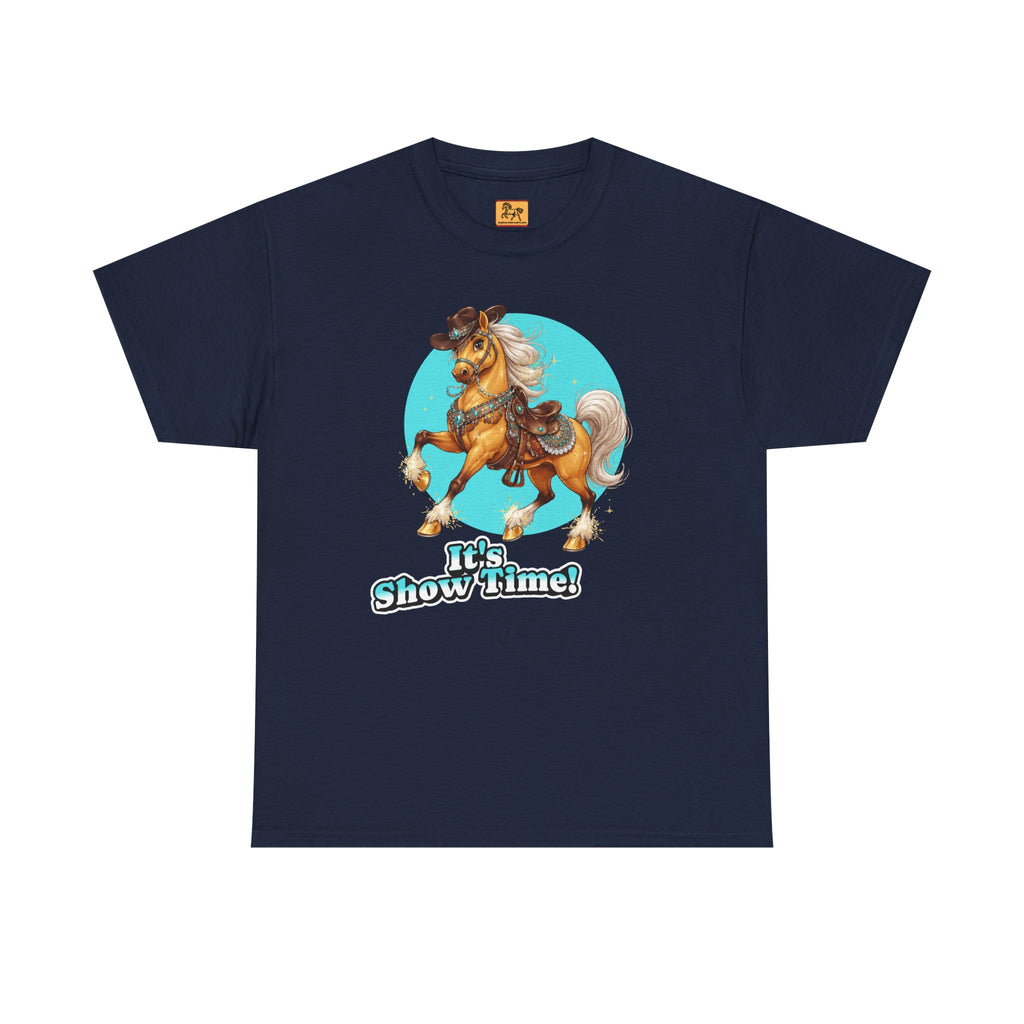 "It's Show Time!" Equestrian T-Shirt Large Logo Horse Fun Graphic Tee