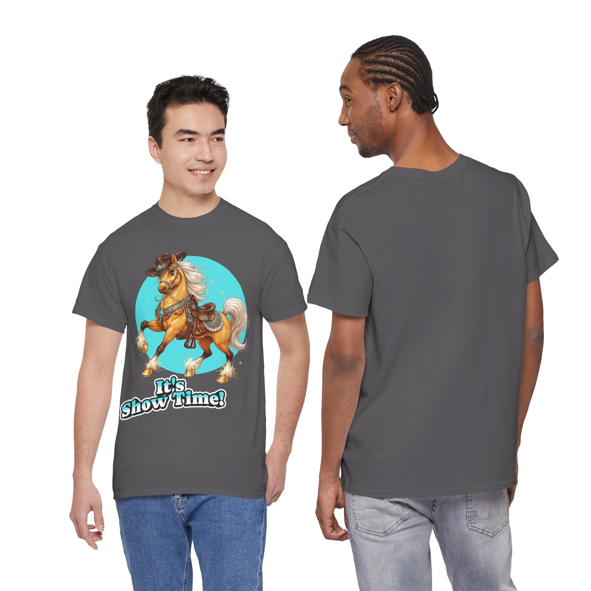 "It's Show Time!" Equestrian T-Shirt | Large Logo Horse Fun Graphic Tee