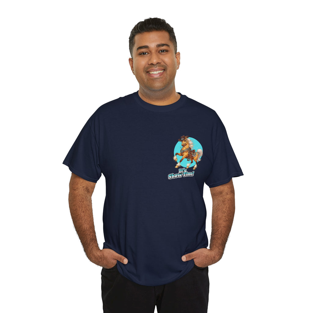 "It's Show Time!" Equestrian T-Shirt | Small Logo Horse Show Graphic Tee