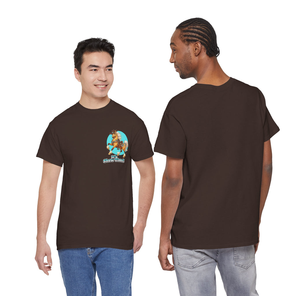 "It's Show Time!" Equestrian T-Shirt | Small Logo Horse Show Graphic Tee