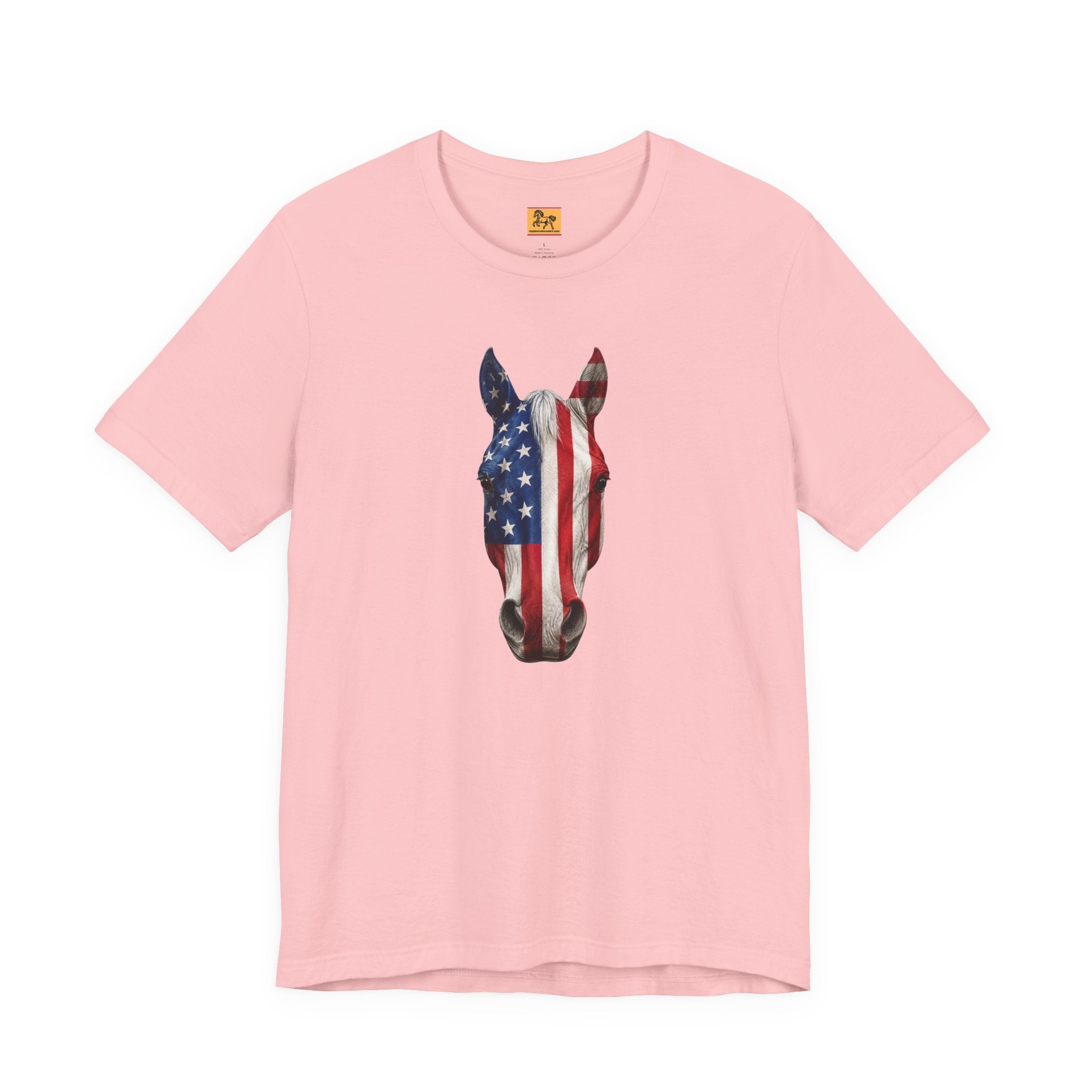 American Flag Horse Head Tee | Patriotic Equestrian T-Shirt for 4th of July
