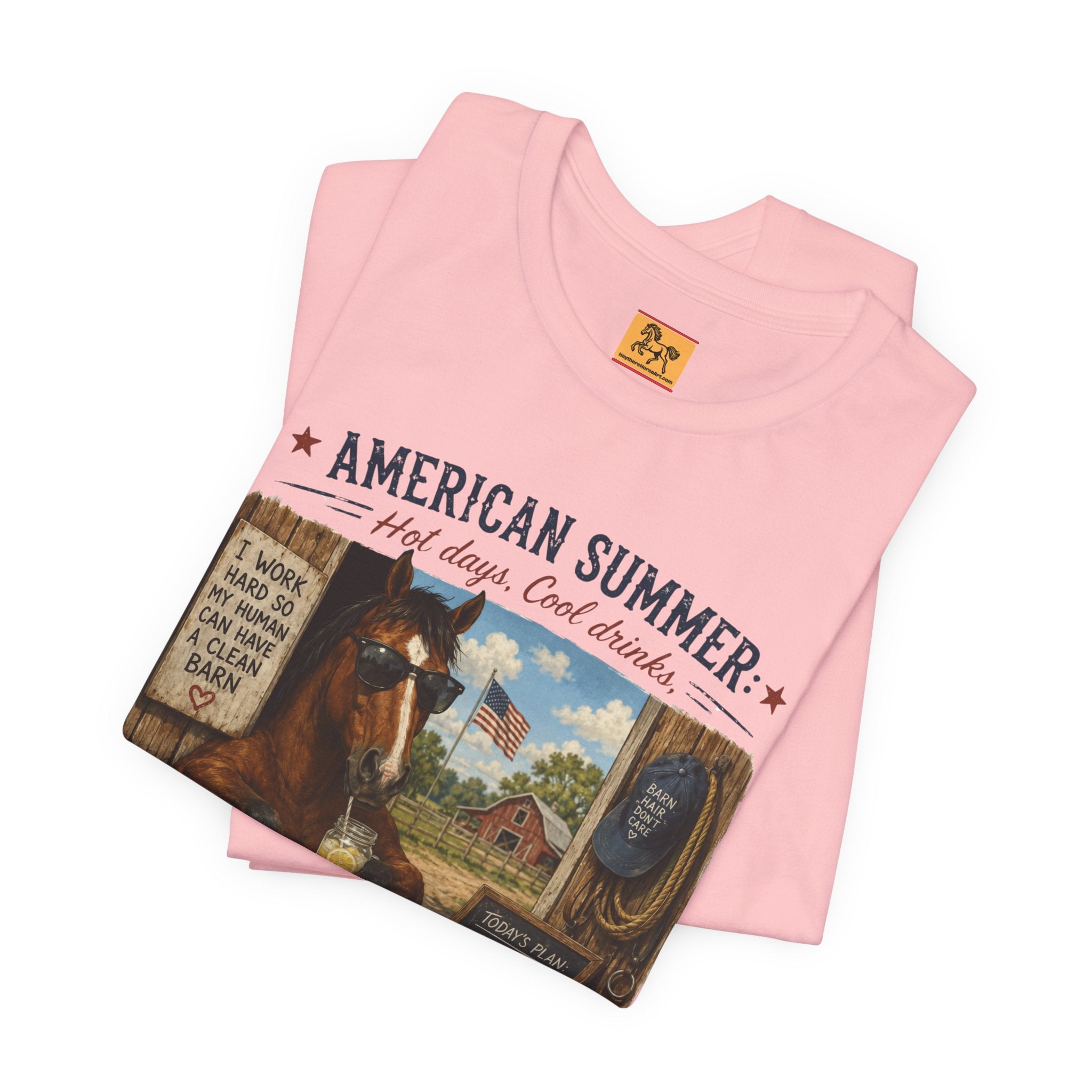 American Summer Horses T-Shirt | "Horses & Zero Rush" Vintage Farm Tee