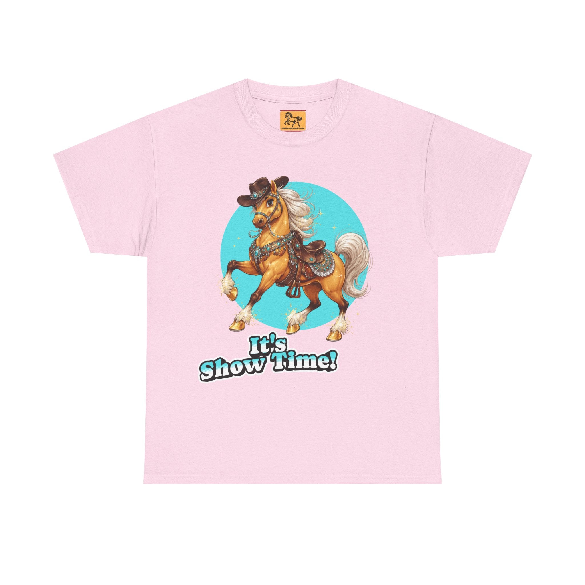 "It's Show Time!" Equestrian T-Shirt | Large Logo Horse Fun Graphic Tee