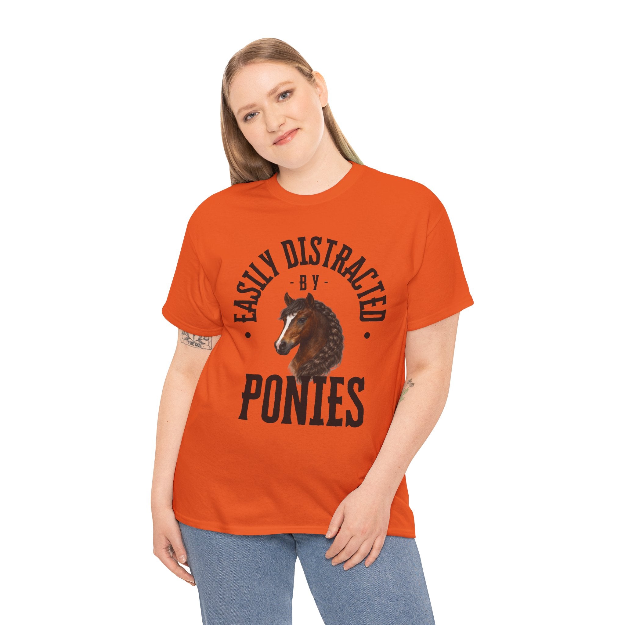 "Easily Distracted by Ponies" Equestrian T-Shirt | Funny Horse Lover Tee