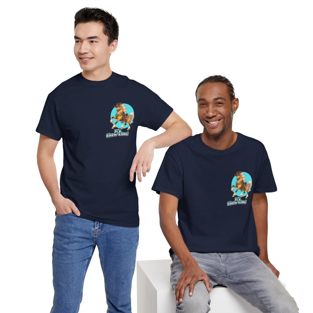 "It's Show Time!" Equestrian T-Shirt | Small Logo Horse Show Graphic Tee