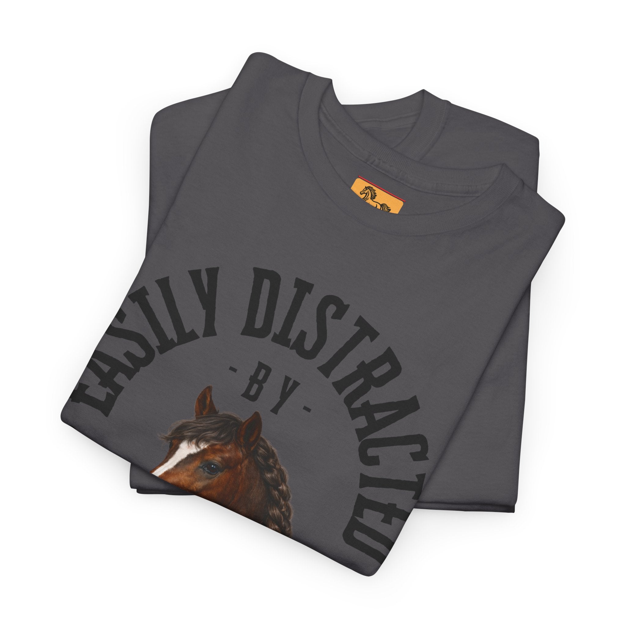 "Easily Distracted by Ponies" Equestrian T-Shirt | Funny Horse Lover Tee