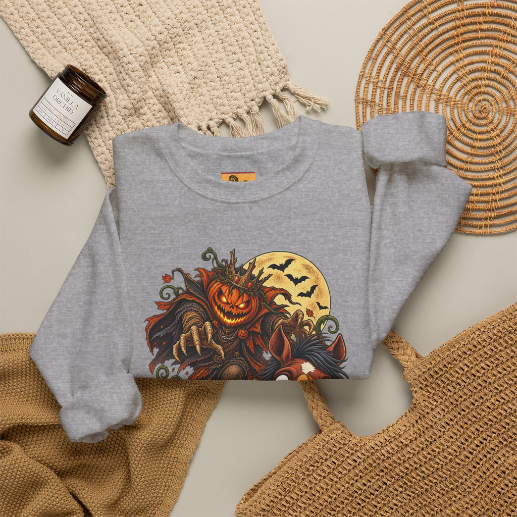 Pumpkin King! Spooky Horse Halloween Sweatshirt Funny Haunted Pony Crewneck
