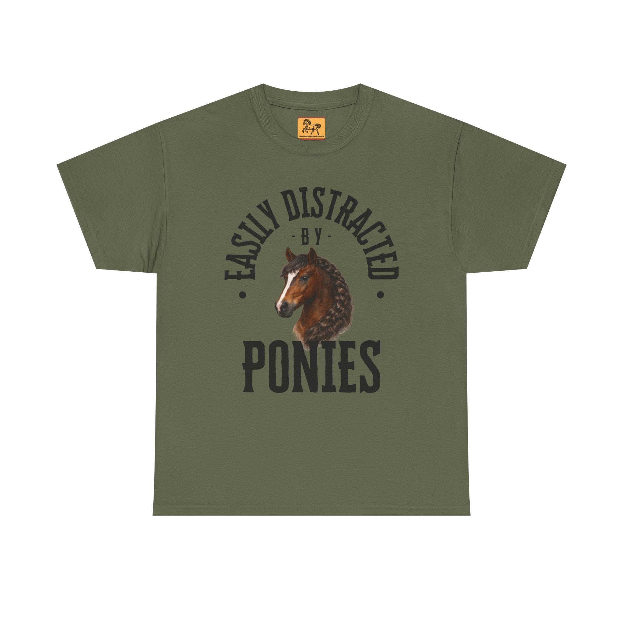 "Easily Distracted by Ponies" Equestrian T-Shirt | Funny Horse Lover Tee