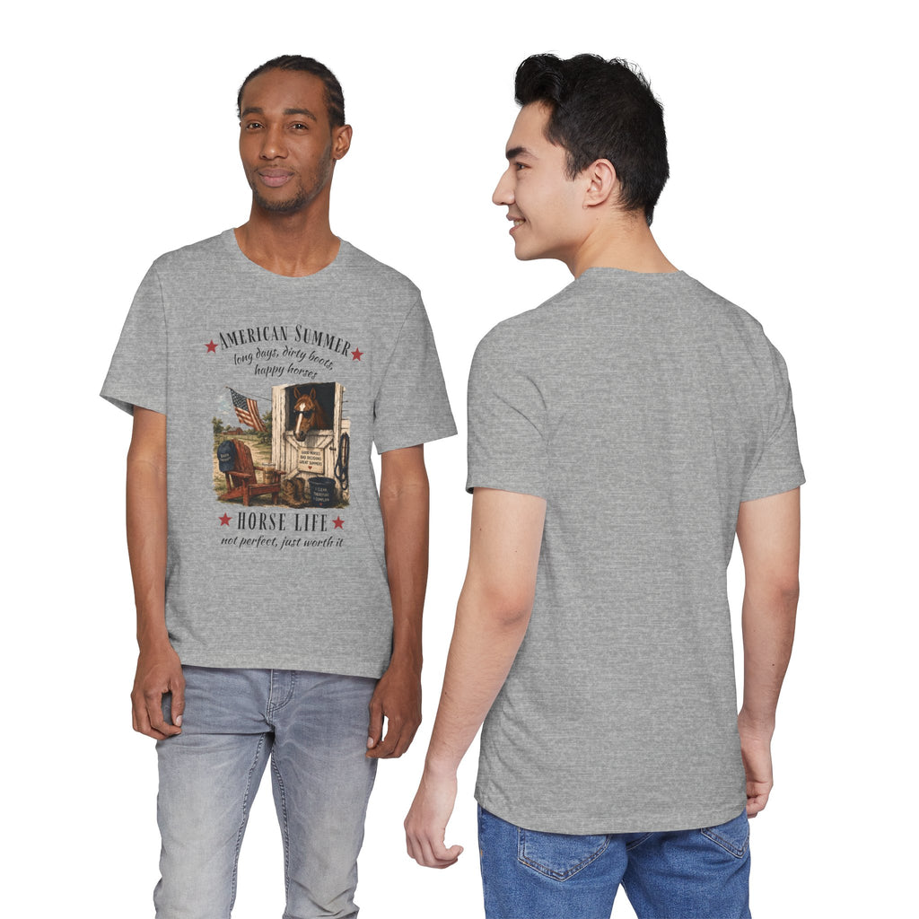 Horse Life American Summer T-Shirt | Rustic Equestrian Vintage Tee