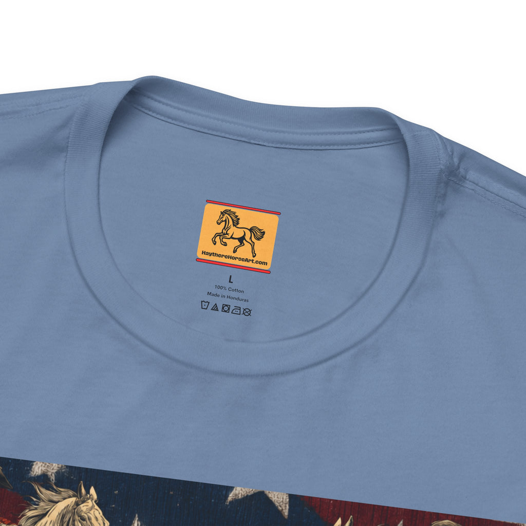 USA 250th Anniversary "Built on Horseback" Patriotic T-Shirt | American Equestrian Tee