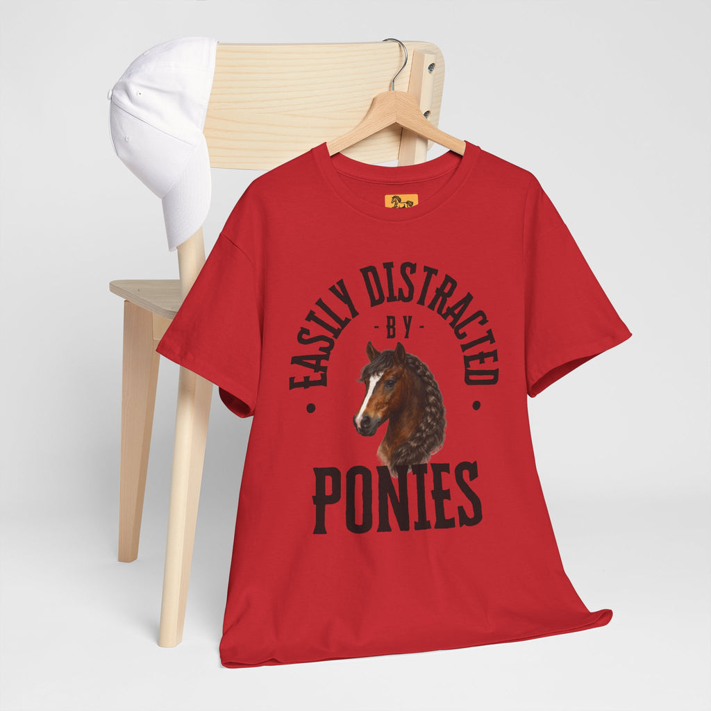 "Easily Distracted by Ponies" Equestrian T-Shirt | Funny Horse Lover Tee