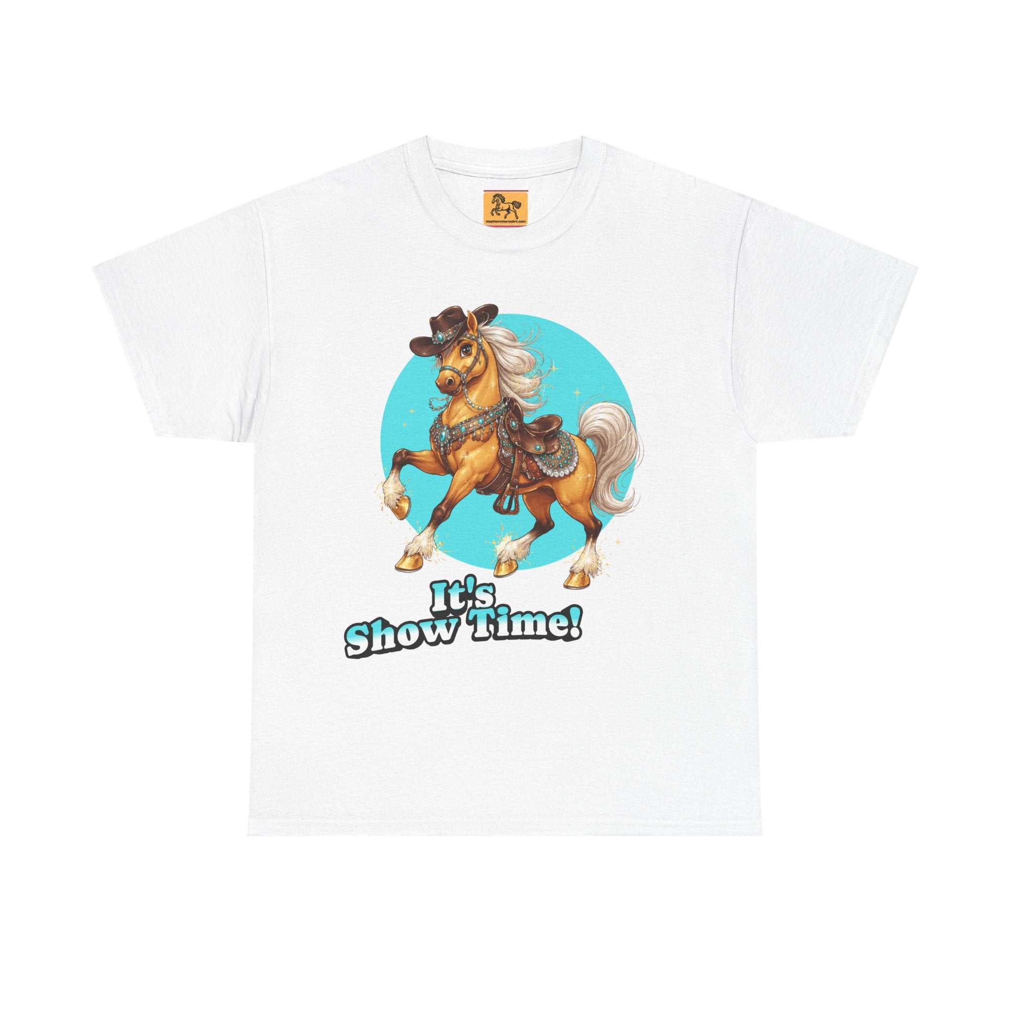 "It's Show Time!" Equestrian T-Shirt | Large Logo Horse Fun Graphic Tee