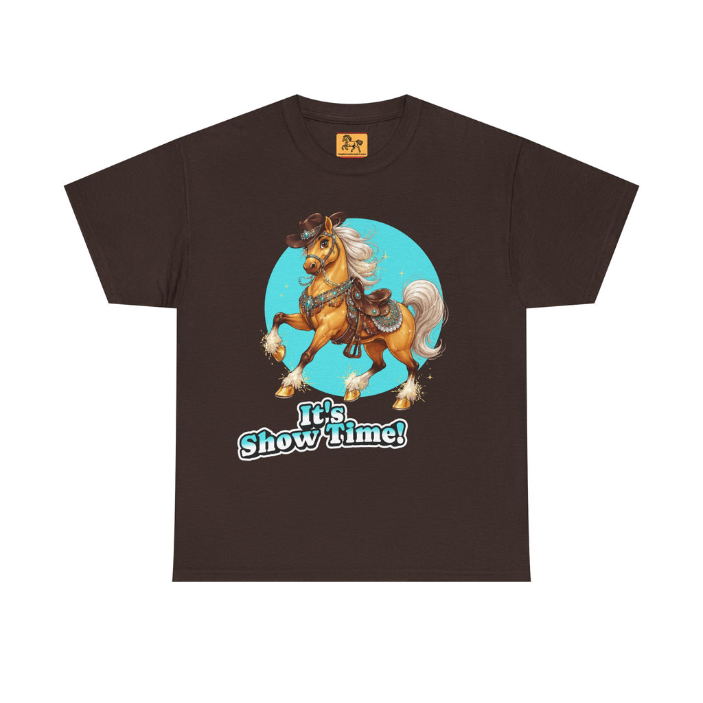 "It's Show Time!" Equestrian T-Shirt | Large Logo Horse Fun Graphic Tee